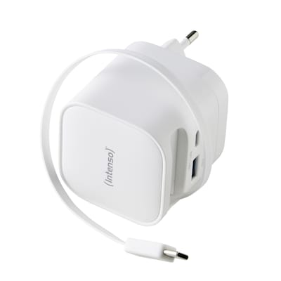 Intenso Power Adapter W65ACIC GaN white Schnellladegerät mit 65 W Leistung, Leistungsstarke GaN-Technologie, Ausziehbare...
