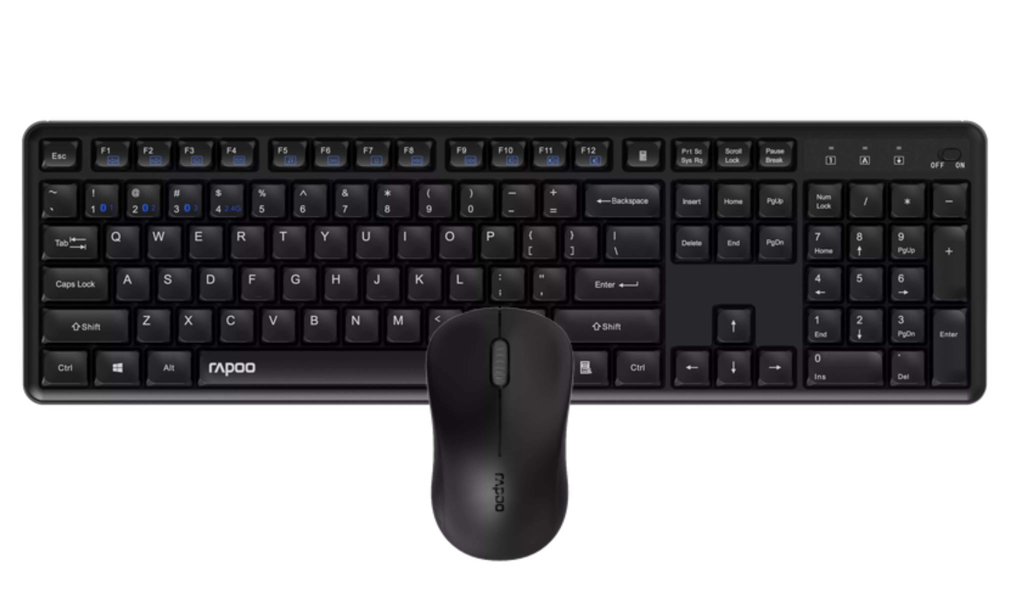 Rapoo 8150M Silent Kabelloses Multimodus-Desktop-Set Schwarz