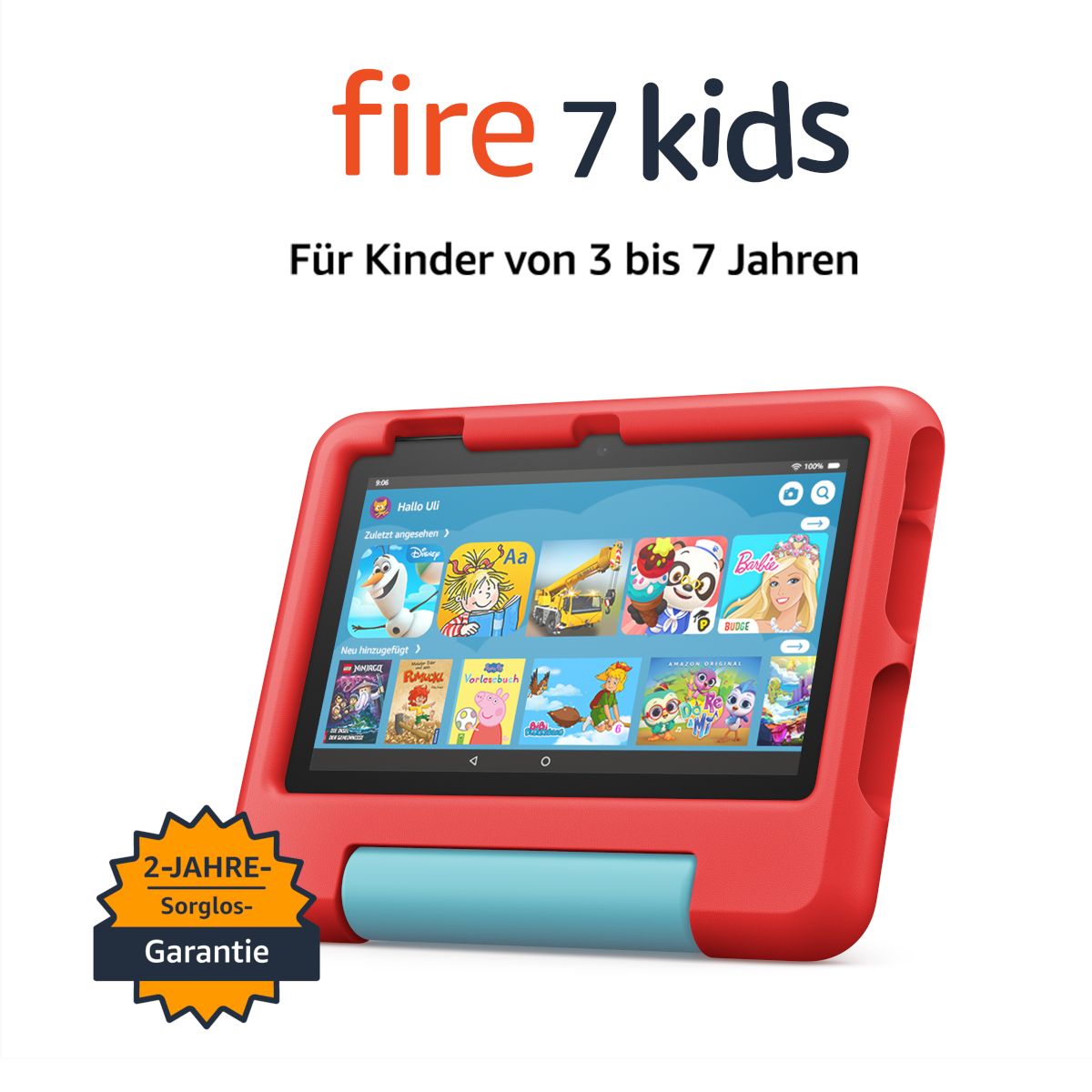 Amazon Fire 7 Kids Tablet, rot 7-Zoll-Display,16 GB