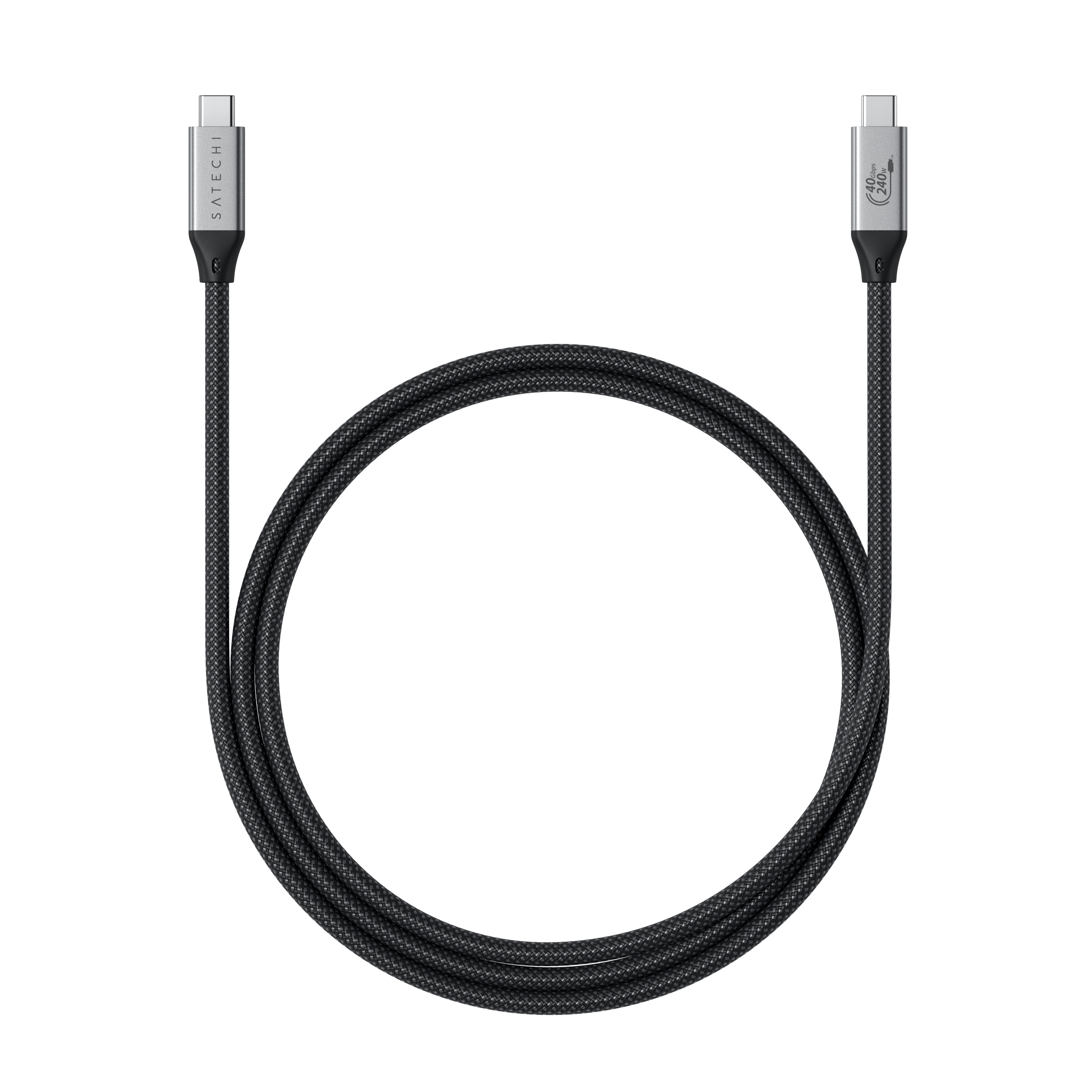 Satechi USB4 Pro Cable, Länge: 1,2 Meter Datenübertragung von bis zu 40 Gbit/s, Ladeleistung von bis zu 240W, Unterstütz...