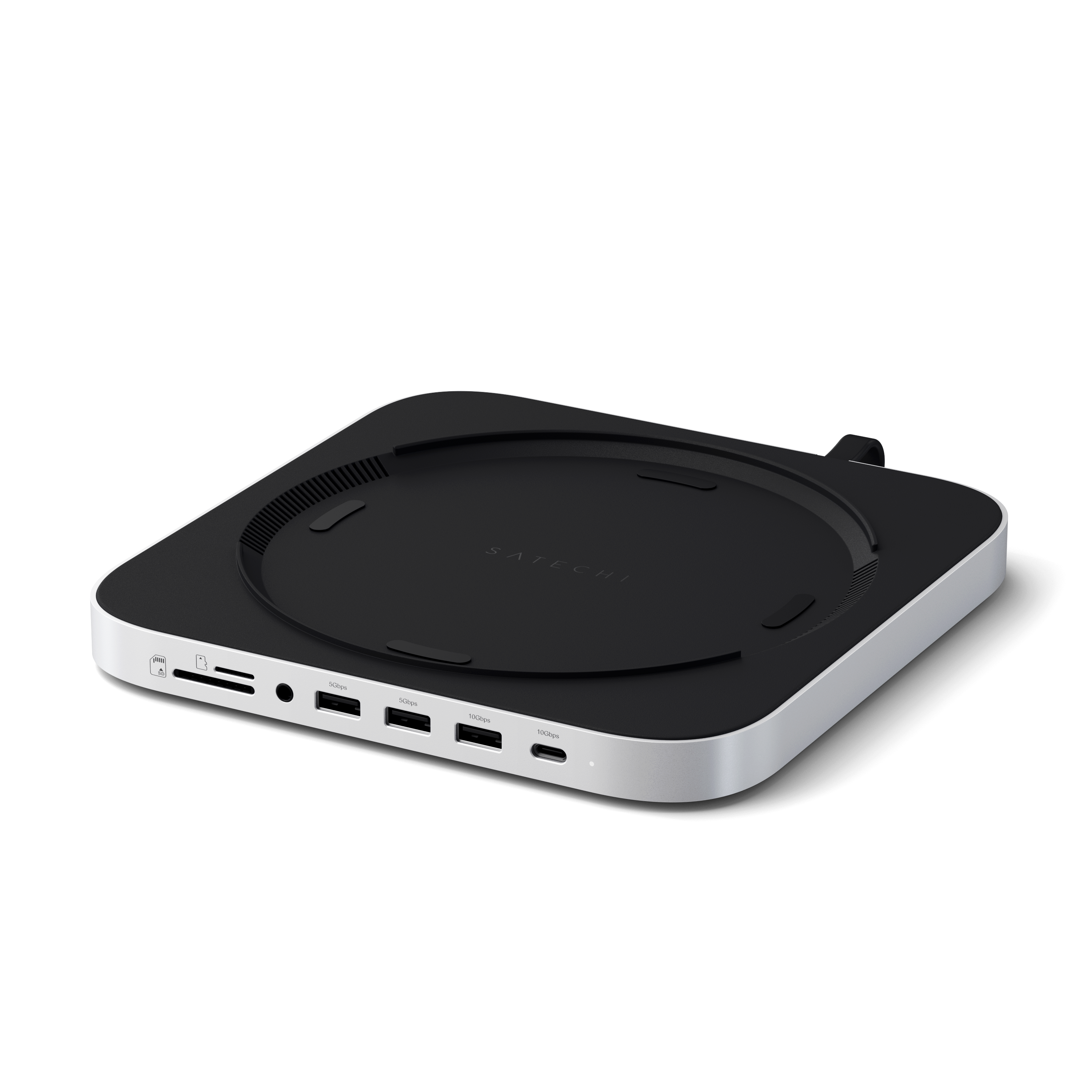 Satechi Stand Hub für Mac Mini M1/M2 / Studio M1/M2 NVMe SSD Integriertes NVMe-SSD-Gehäuse, 7 Schnittstellen 1 x USB-C 3.2, 2 x USB-A 3.0, 1x USB-A 3