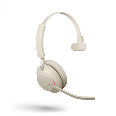 Jabra Evolve2 65 Headset, Mono, kabellos, beige, Bluetooth inkl. Link 380 USB-C, inkl. Ladestation
