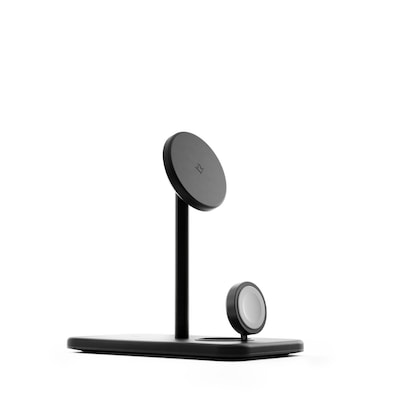 Twelve South HiRise 3 Deluxe 3-in-1 Wireless Charging Stand Aluminiumständer mit weichem veganem Leder, Inklusive Apple-...