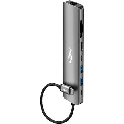 Goobay Slim 8-Port USB-Hub mit HDMI™ und RJ45, 5 Gbit/s