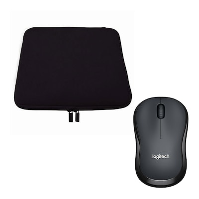 Pedea Sleeve "Trend" 17,3" + Logitech M220 Silent, kabellos bis 43,9 cm