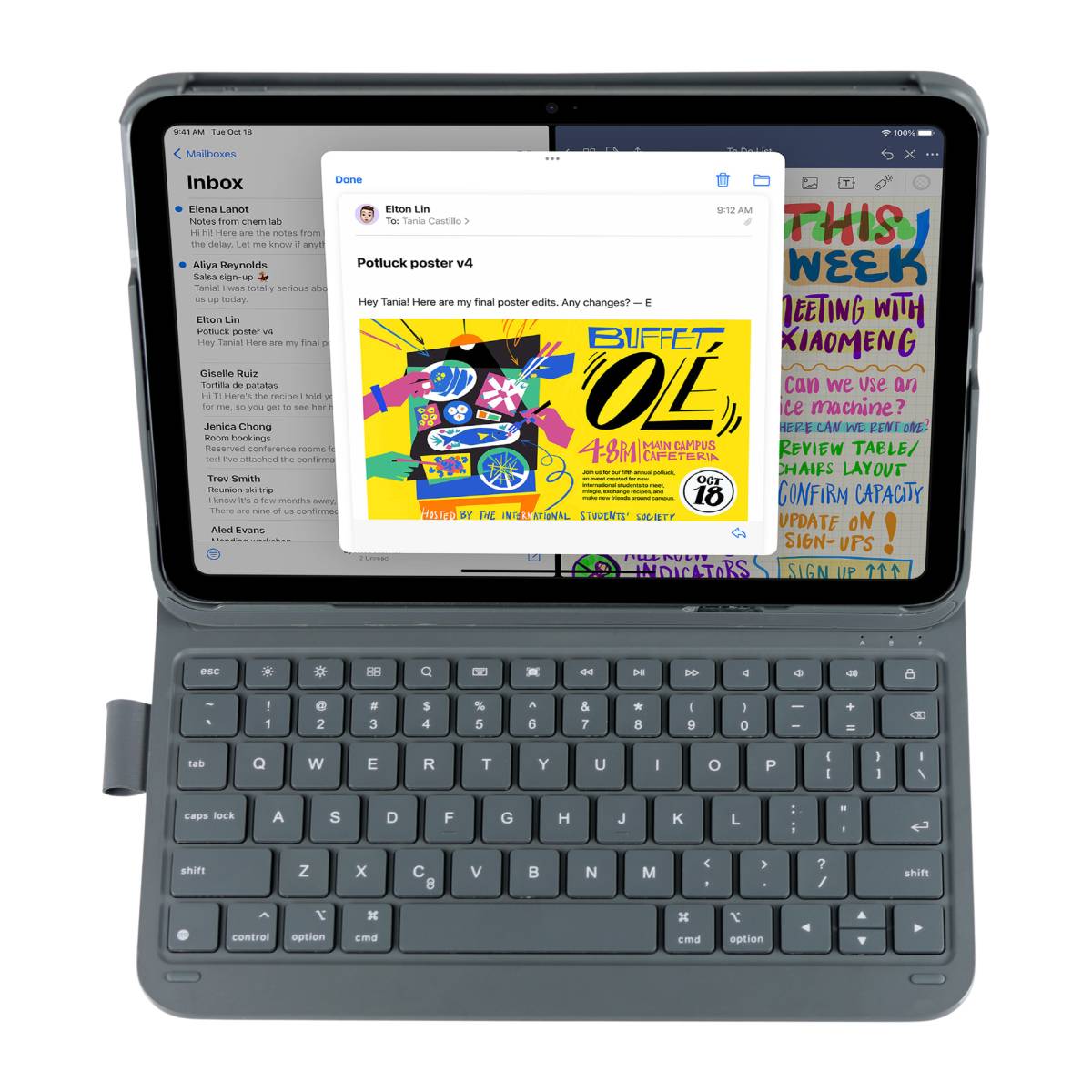 Deqster Slim Pro Keyboard für iPad 10.9" 10 Gen., iPad Air 11" M2, iPad Pro 11" 4./ 3./ 2./ 1. Gen.