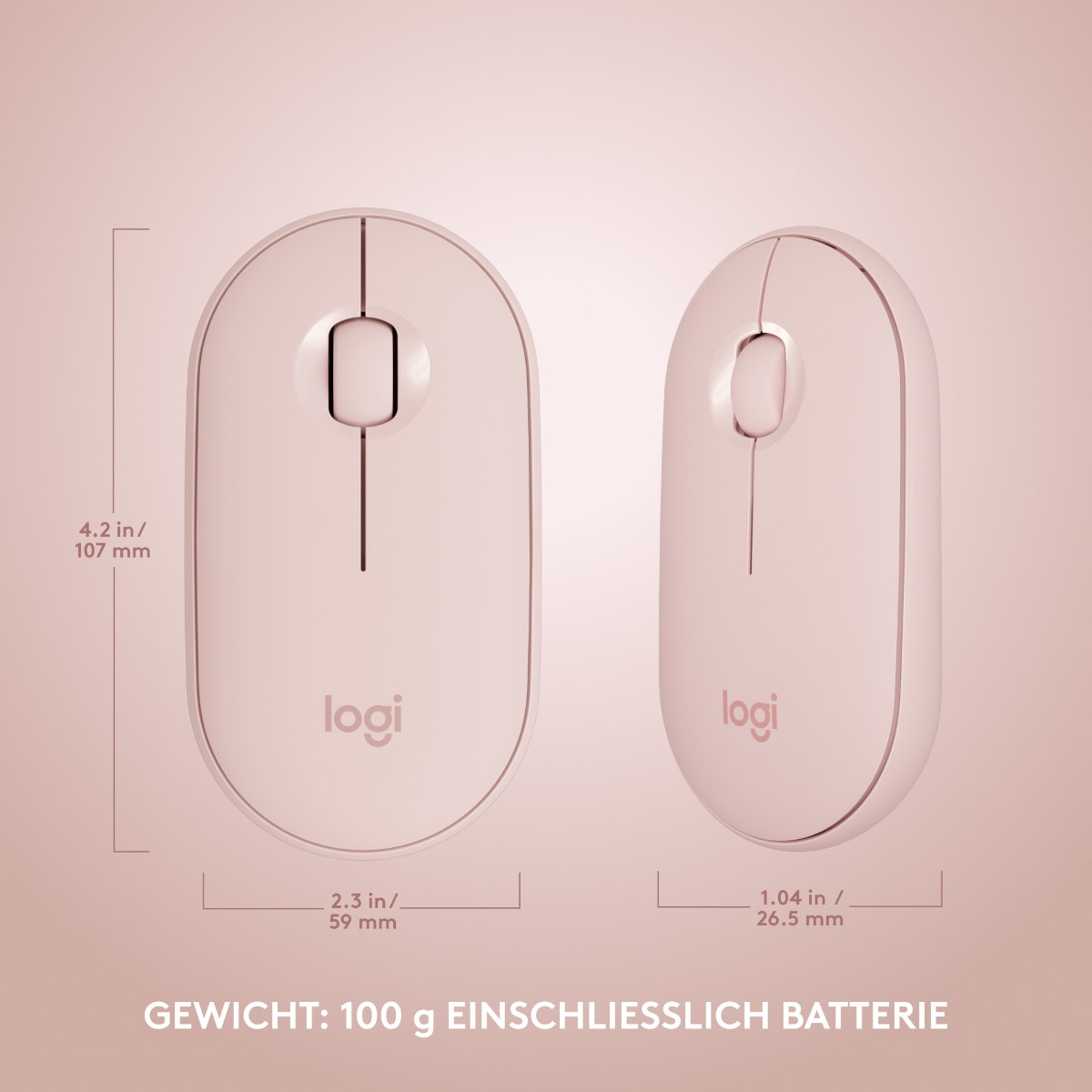 Logitech MK470 Slim Combo - kabelloses Tastatur-Maus-Set, rose Tastaturen Produkt Bild 9