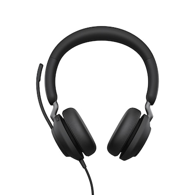 Jabra Evolve2 40 SE, Beidseitiges Headset, Kabelgebunden Incl. Verlängerungskabel (1,2 m), USB-C-Anschluss, 3 Mikrofone,...