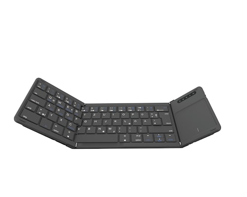 Samsung C&T Faltbare Bluetooth Tastatur mit Touchpad, Black QWERTZ-Layout, Bluetooth 5.0