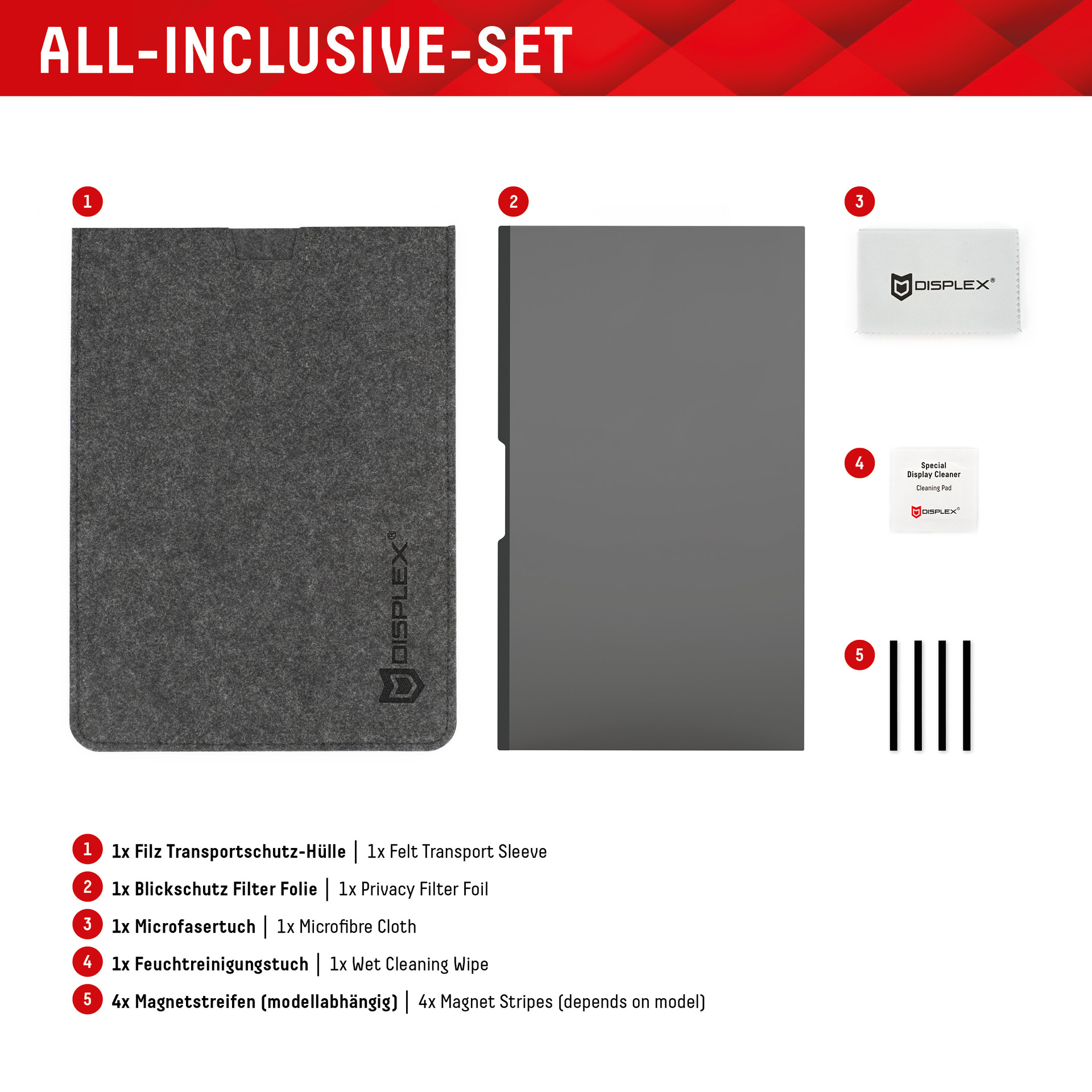 DISPLEX Privacy Safe Blickschutzfilter Universal 14", 16:9, Anti-Reflex, Bluelight-Filter, Magnetische Befestigung Displayfolien Produkt Bild 5