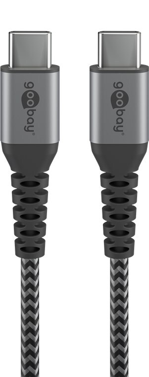 Goobay USB-C auf USB-C mit Metallsteckern, grau, 0,5m