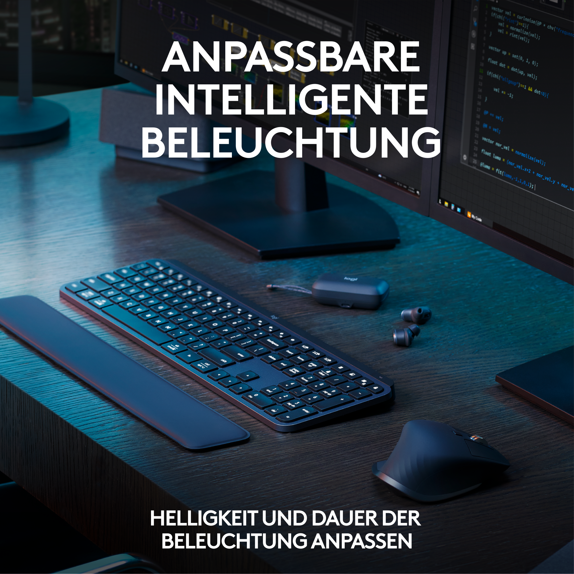 Logitech MX Keys S Combo, Wireless Desktop Set B-Ware Kombination MX Master 3S, MX Keys S und MX Palm Rest Tastaturen Produkt Bild 8