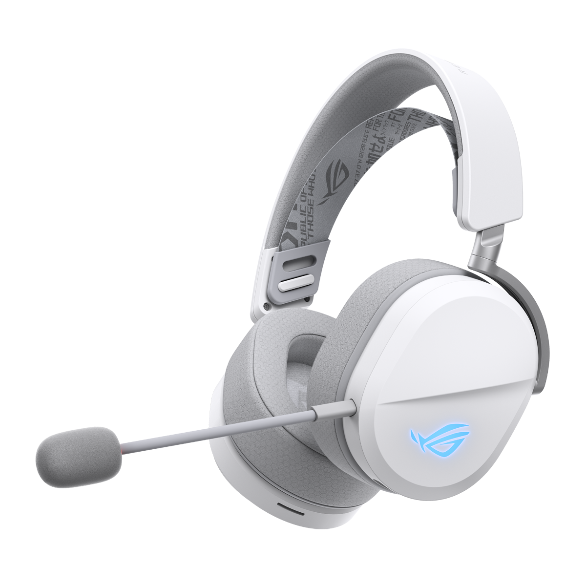 ASUS ROG Pelta Gaming Headset mit Bluetooth, 2,4 GHz, 50-mm-ROG-Titanmembran-Treibern, 10-mm-Superbreitband-Boom-Mikrofon, weiß