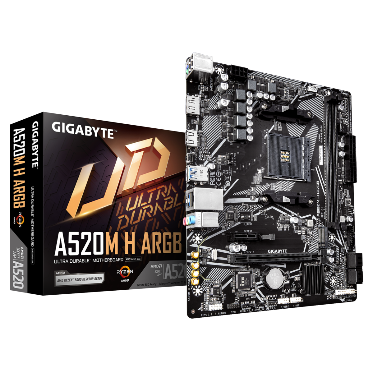 Gigabyte A520m H Argb Amd A520 Sockel Am4 Ddr4 Micro Atx Ohne Wifi Argb 4719331879822 - Image 2