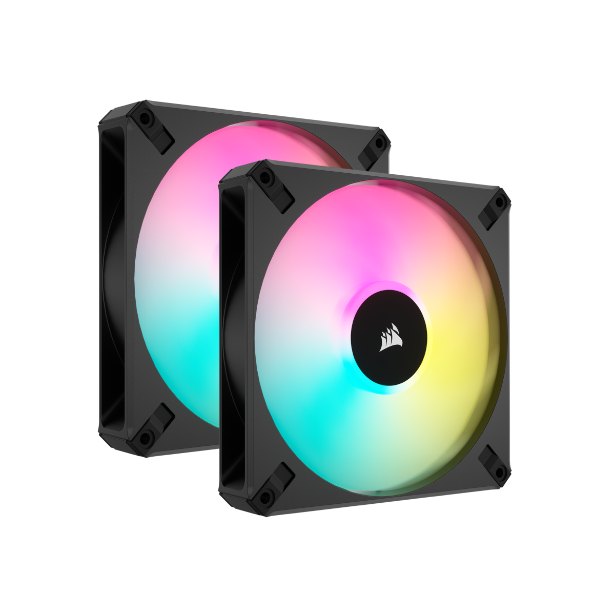 CORSAIR AF140 RGB ELITE 2er-Pack | 140mm Gehäuselüfter inkl. iCUE Lighting Node CORE