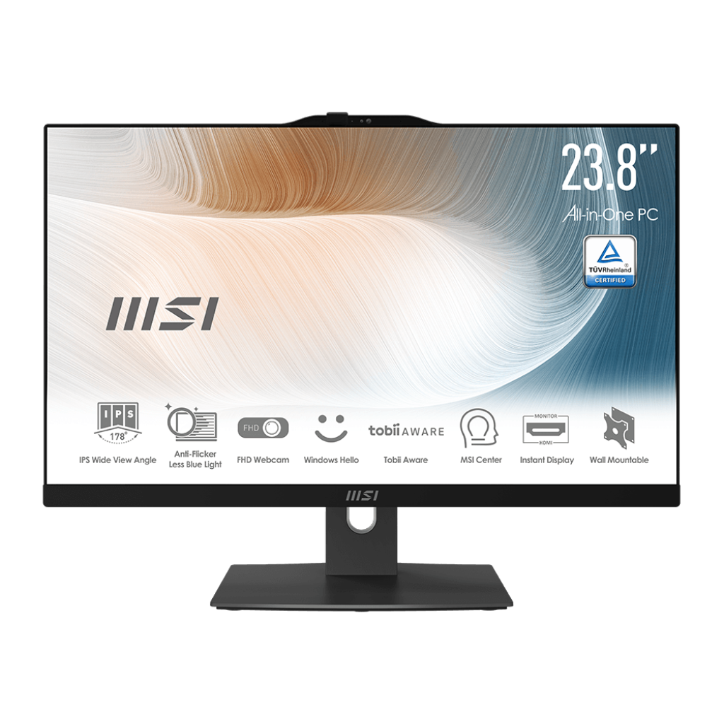 MSI Modern AM242P 1M-1203DE All-in-One schwarz 23.8" (60,5cm) FHD Display, Intel Core i5-120U, 16GB RAM, 512GB M.2 SSD, ...