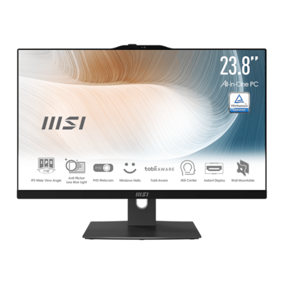 MSI Modern AM242P 1M-1204DE All-in-One schwarz 23.8" (60,5cm) FHD Display, Intel Core 3 100U, 16GB RAM, 256GB M.2 SSD, I...