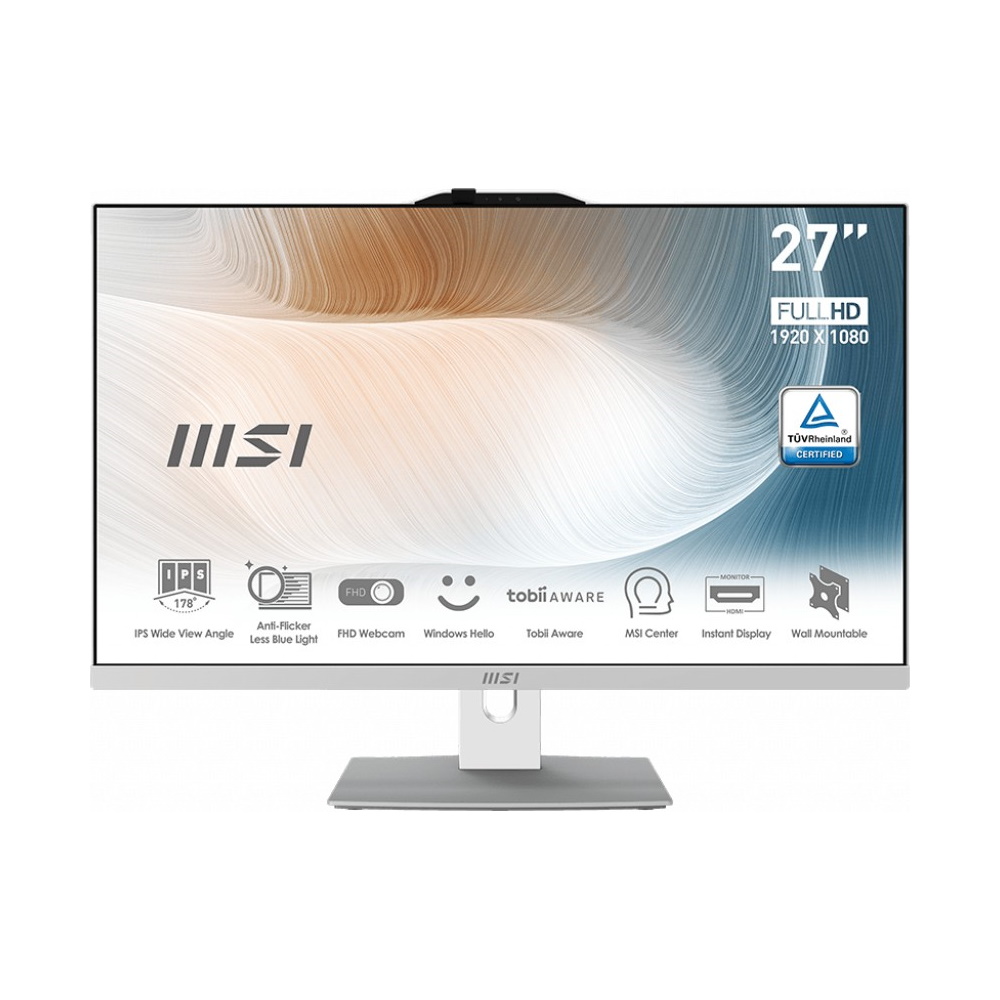 Thumbnail - MSI Modern AM272P 1M-838DE All-in-One weiß 27" FHD Display (68,6cm), Intel i5-120U, 8GB RAM, 512GB SSD, Intel Grafik, Wi...