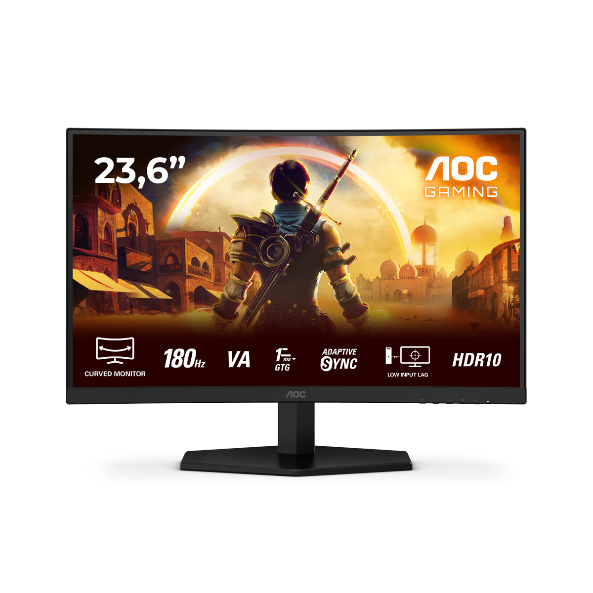 AOC C24G42E 24 Zoll Full HD Curved Monitor, 180 Hz, 0.5 ms, FreeSync Premium (1920x1080, 1x HDMI 2.0, 1x DisplayPort 1.4...