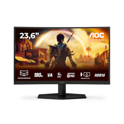 AOC C24G42E 24 Zoll Full HD Curved Monitor, 180 Hz, 0.5 ms, FreeSync Premium (1920x1080, 1x HDMI 2.0, 1x DisplayPort 1.4...