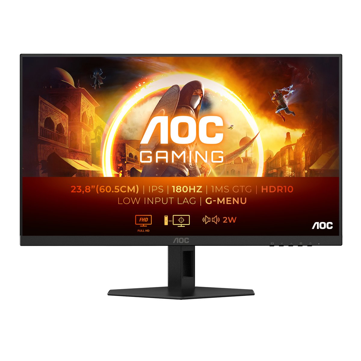 AOC Gaming 24G4XE 24 Zoll FHD Monitor, 180 Hz, 1 ms, FreeSync Prem., G-Sync comp., HDR10 (1920x1080, HDMI, DisplayPort) ...
