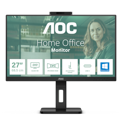 AOC 24P3QW 24 Zoll - Office Monitor IPS, 100 Hz, 4 ms, Höhenverstellung, Webcam, USB-Hub