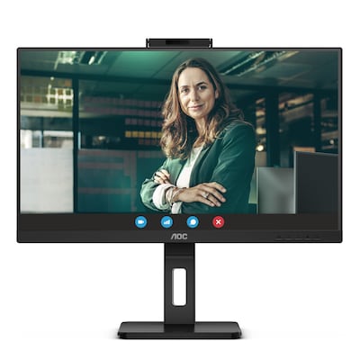AOC Q27P3CW 27 Zoll QHD Monitor, 2 MP Webcam, höhenverstellbar, Lautsprecher (2560x1440, 75 Hz, HDMI, DisplayPort (in/Ou...