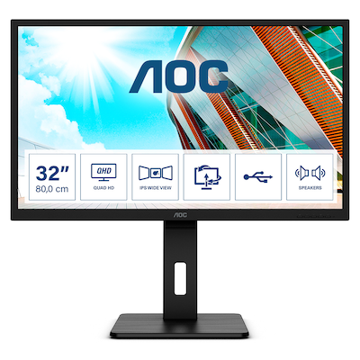 AOC Q32P2 Office Monitor - Höhenverstellung, Lautsprecher