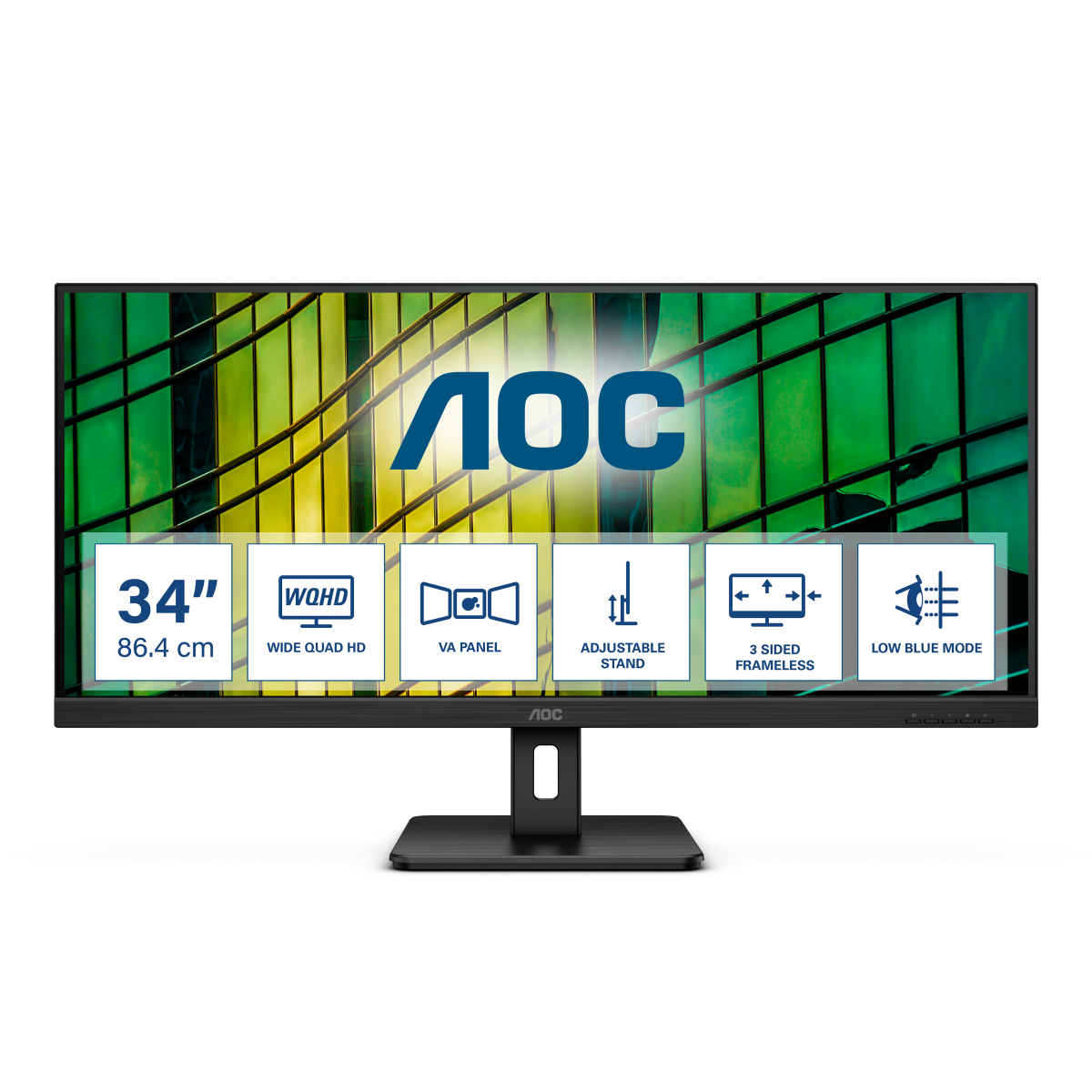 Thumbnail - AOC U34E2M WQHD Monitor - 100 Hz, Adaptive Sync, HDMI