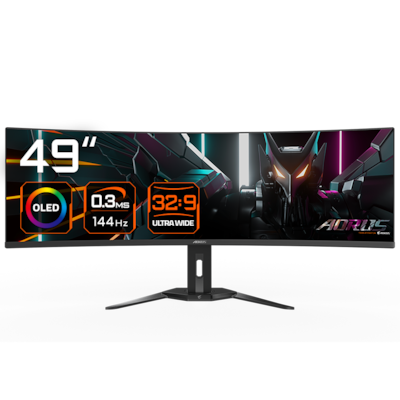 Gigabyte AORUS CO49DQ 49 Zoll - QD-OLED Curved Gaming Monitor 49" (124,5cm) Dual QHD, OLED Panel, 144Hz, 0.03ms, HDR400