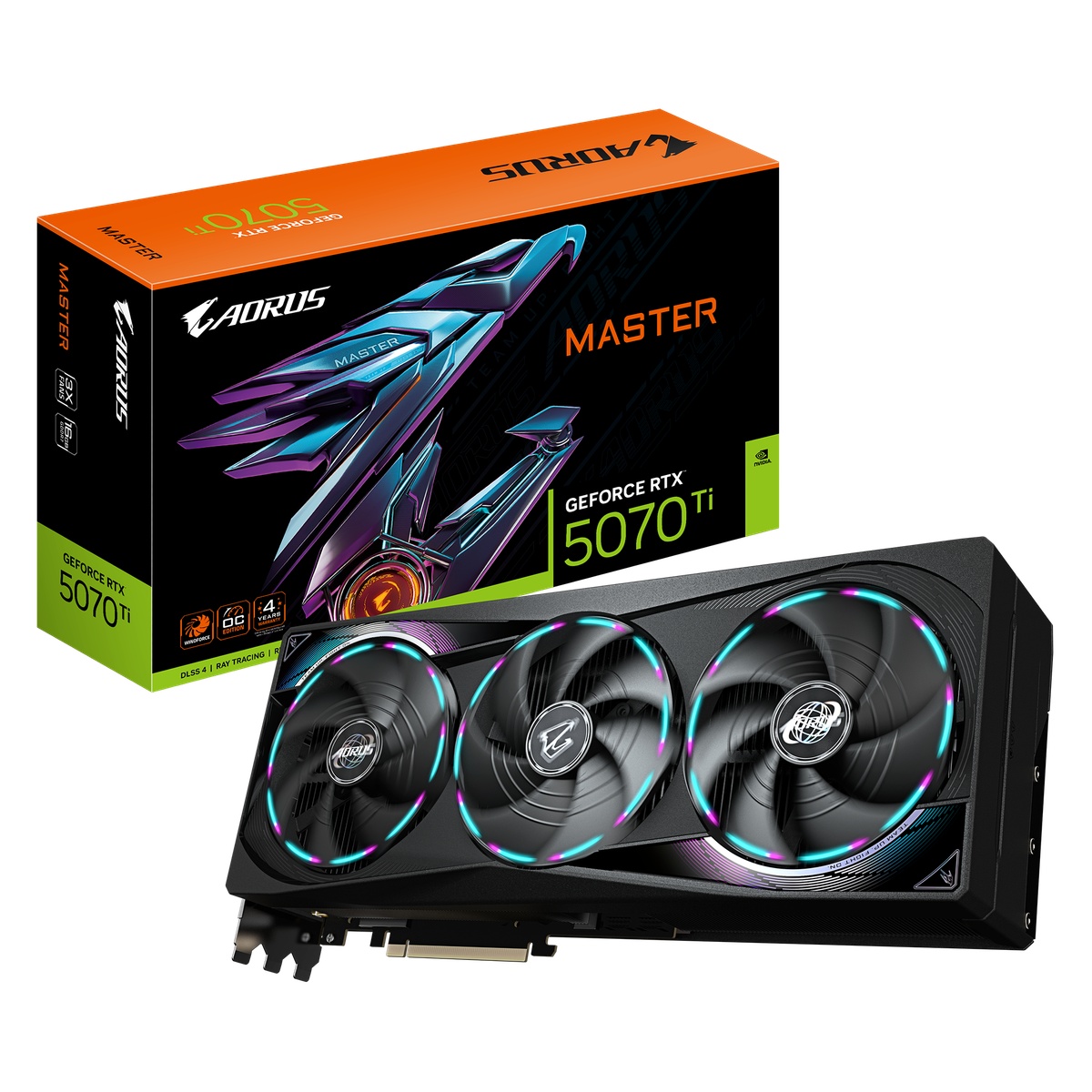 GIGABYTE AORUS GeForce RTX 5070 Ti Master 16G - 16GB GDDR7, HDMI, 3x DP
