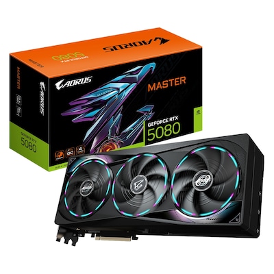 GIGABYTE AORUS GeForce RTX 5080 Master 16G - 16GB GDDR7, 1x HDMI, 3x DP