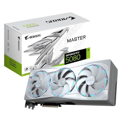 GIGABYTE AORUS GeForce RTX 5080 Master ICE 16G - 16GB GDDR7, HDMI, 3x DP