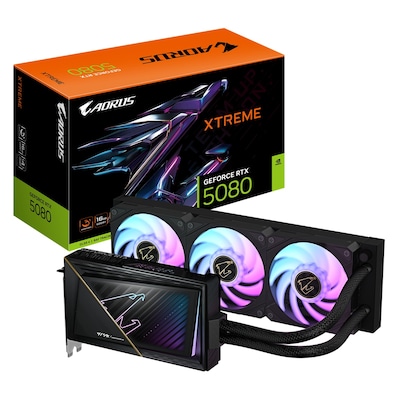 GIGABYTE AORUS GeForce RTX 5080 Xtreme Waterforce 16G - 16GB GDDR7, HDMI, 3x DP