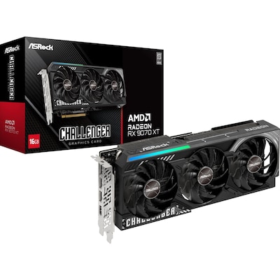 ASRock Radeon RX 9070 XT Challenger 16GB - 16GB GDDR6, 1x HDMI, 3x DP