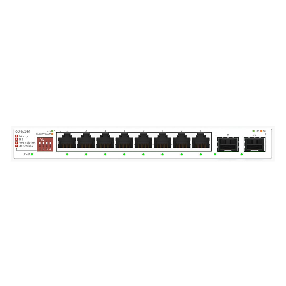 Image of ASUS QG-U1080 8-Port 2.5G + 2-Port 10G SFP+ Switch unmanaged