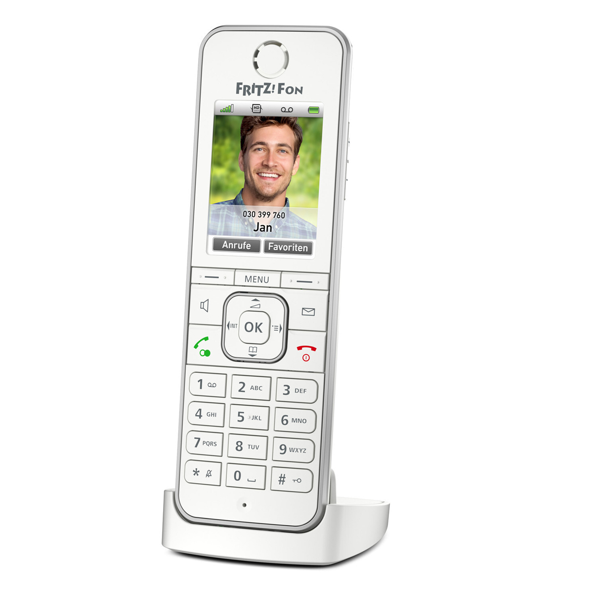AVM FRITZ!Fon C6 DECT-Telefon, Weiß Schnurloses Telefon mit Farbdisplay