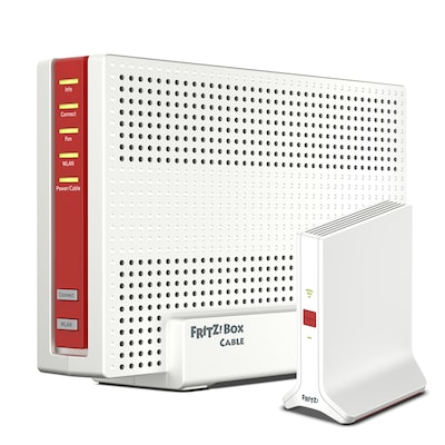 FRITZ!Box 6690 Cable + FRITZ!Repeater 3000 AX Bundle mit WiFi 6 Router und WiFi 6 Repeater
