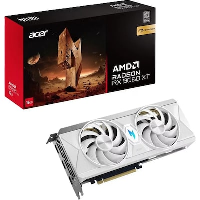 Acer Nitro AMD RX 9060 XT 16G OC White - 16GB GDDR6, 1x HDMI, 3x DP