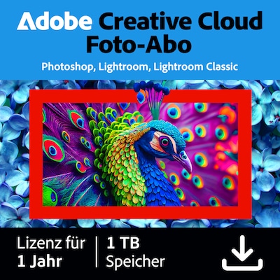 Adobe Creative Cloud Foto-Abo | 1 Jahr | 1TB | PC/Mac