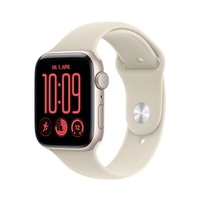 Apple Watch SE 3 44mm Polarstern Aluminium Case Polarstern Aluminium Case Sand Sport Band - S/M