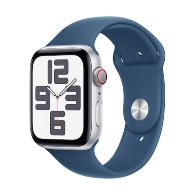 Thumbnail - Apple Watch SE Silber Aluminium Sport Band Denim S/M GPS + Cellular 44mm MXGP3QF/A