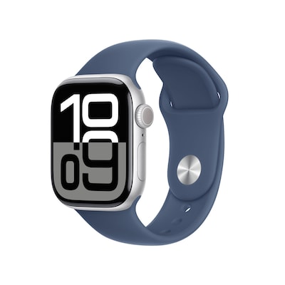 Apple Watch S10 Silber Aluminium Sport Band Denim - M/L GPS + Cellular 42mm MWX43QF/A 2024