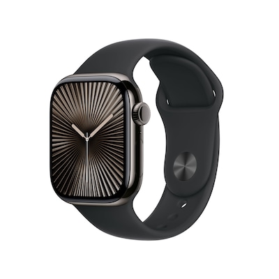 Apple Watch S10 Schiefer Titanium Sport Band Schwarz- S/M GPS + Cellular 42mm MWXG3QF/A 2024 - Farbe: Braun