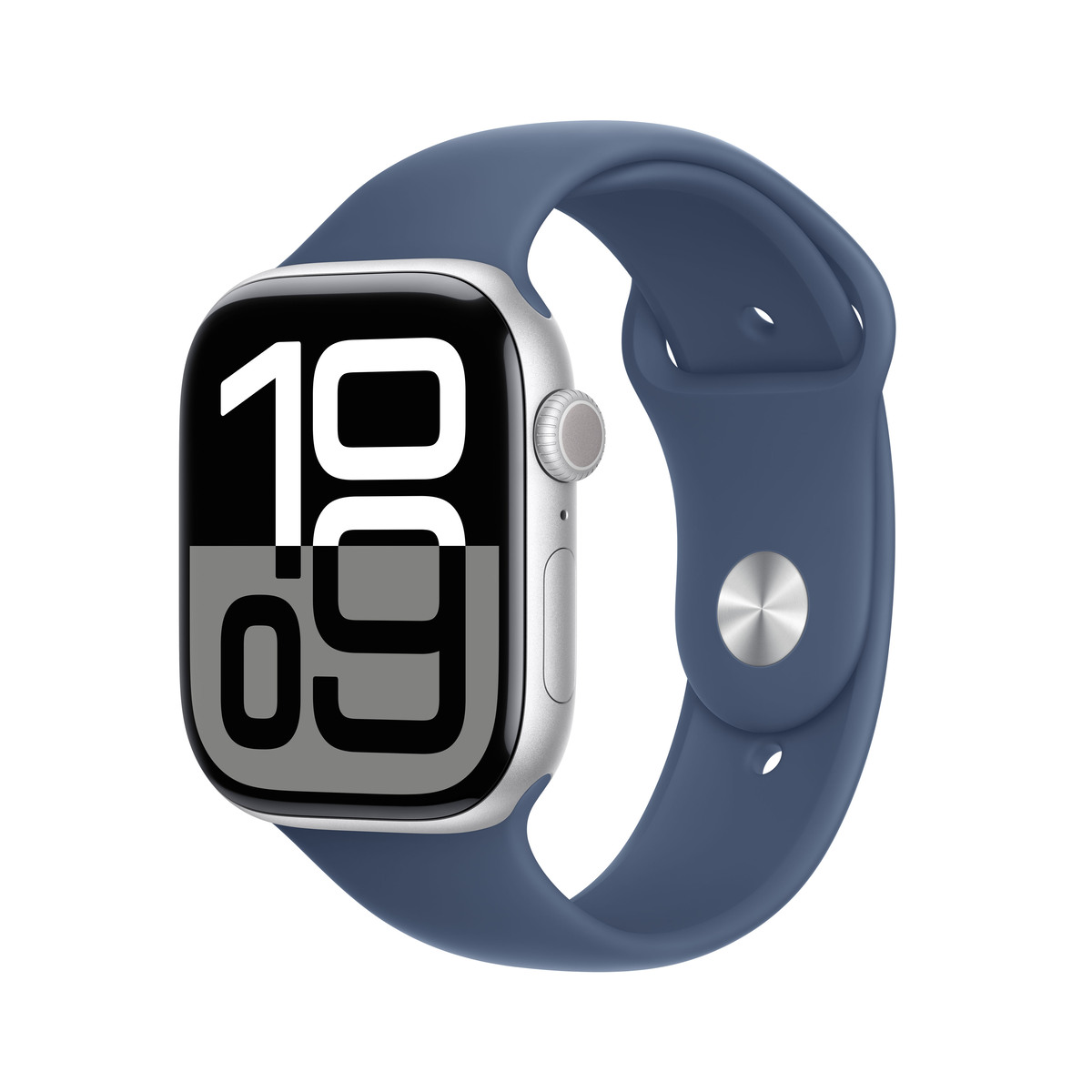 Image of Apple Watch S10 Silber Aluminium Sport Band Denim - S/M GPS 46mm MWWL3QF/A 2024