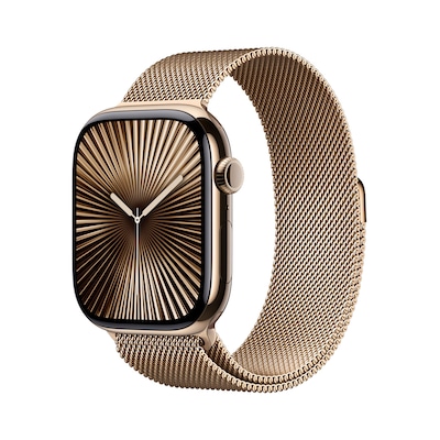 Apple Watch S10 Gold Titanium Milanese Loop Gold - S/M B-Ware GPS + Cellular 46mm MC7T4QF/A 2024