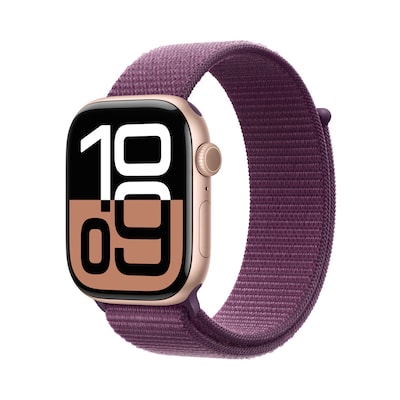 Apple Watch S10 Roségold Aluminium Sport Loop Pflaume GPS + Cellular 46mm MWY83QF/A 2024