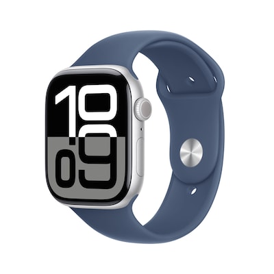 Apple Watch S10 Silber Aluminium Sport Band Denim - S/M GPS + Cellular 46mm MWY03QF/A 2024