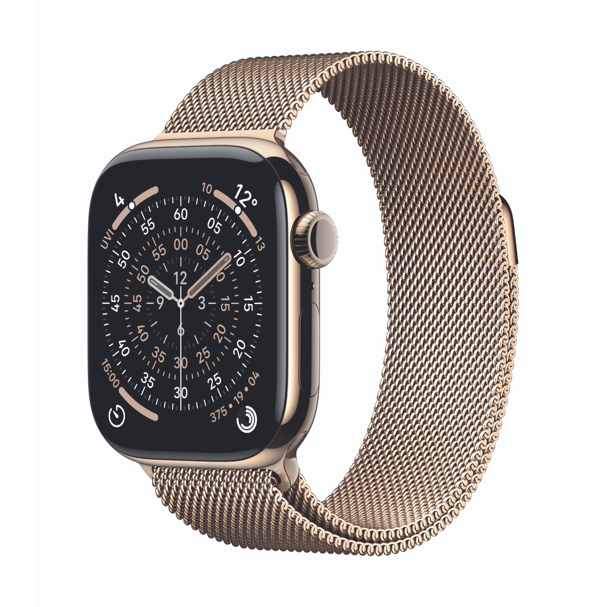 Apple Watch Series 11 Cellular 42mm Gold Titan Gehäuse mit Gold Milanaise Armband