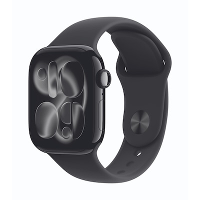 Apple Watch Series 11 Cellular 42mm Diamantschwarz Aluminium Geh mit Schwarz Sport Band - M/L